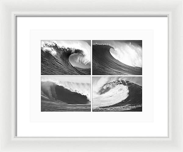 Waves, Black and White / Art Photo - Framed Print