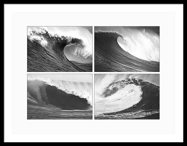 Waves, Black and White / Art Photo - Framed Print