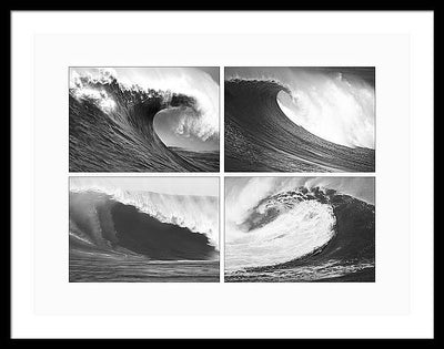 Waves, Black and White / Art Photo - Framed Print