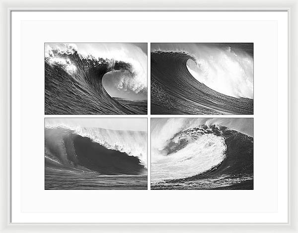 Waves, Black and White / Art Photo - Framed Print