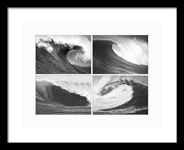 Waves, Black and White / Art Photo - Framed Print