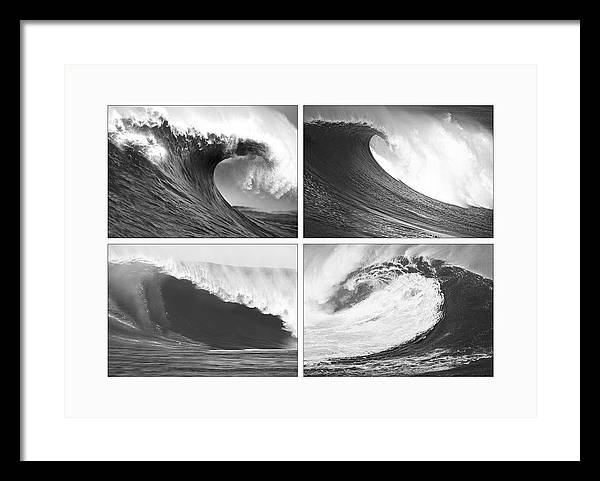 Waves, Black and White / Art Photo - Framed Print