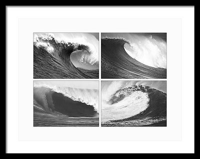 Waves, Black and White / Art Photo - Framed Print