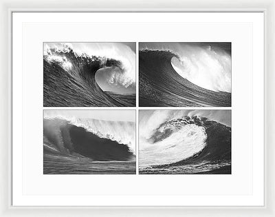 Waves, Black and White / Art Photo - Framed Print