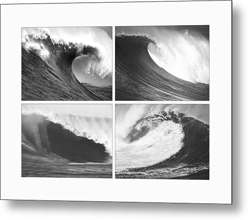 Waves, Black and White / Art Photo - Metal Print