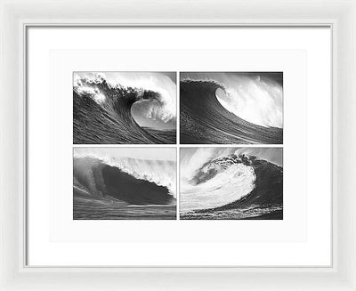 Waves, Black and White / Art Photo - Framed Print