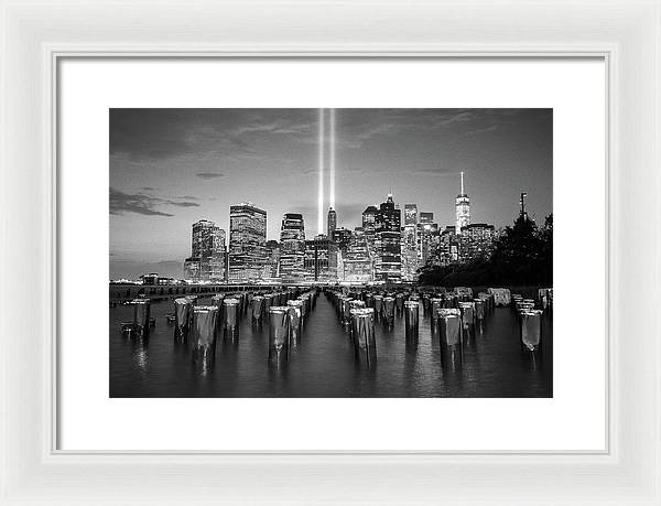 We all Shine on, Lower Manhattan from Brooklyn / Art Photo - Framed Print