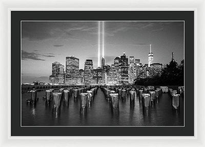 We all Shine on, Lower Manhattan from Brooklyn / Art Photo - Framed Print