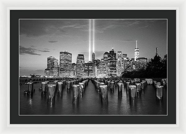 We all Shine on, Lower Manhattan from Brooklyn / Art Photo - Framed Print