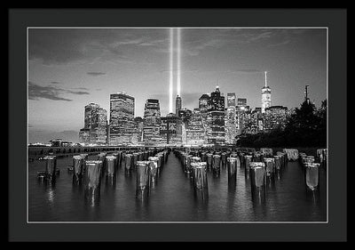 We all Shine on, Lower Manhattan from Brooklyn / Art Photo - Framed Print