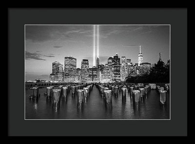 We all Shine on, Lower Manhattan from Brooklyn / Art Photo - Framed Print