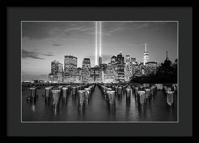 We all Shine on, Lower Manhattan from Brooklyn / Art Photo - Framed Print