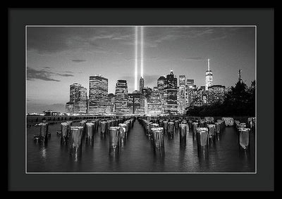 We all Shine on, Lower Manhattan from Brooklyn / Art Photo - Framed Print