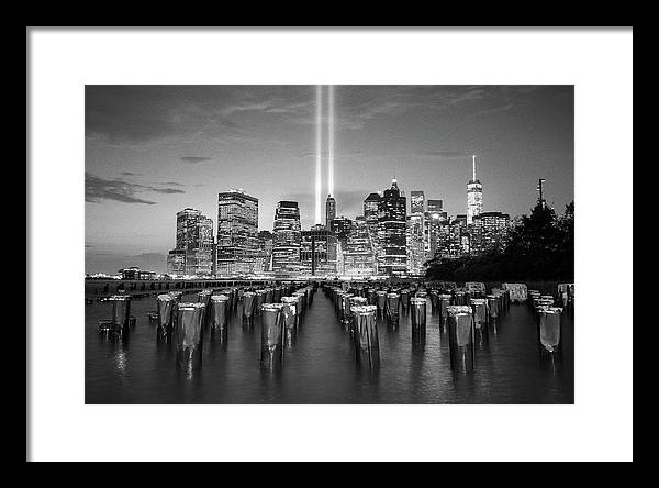 We all Shine on, Lower Manhattan from Brooklyn / Art Photo - Framed Print