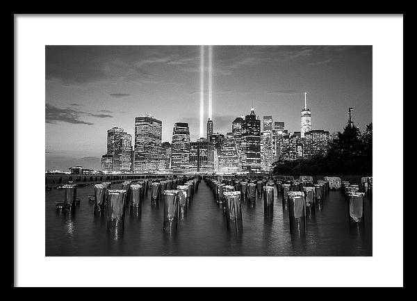 We all Shine on, Lower Manhattan from Brooklyn / Art Photo - Framed Print