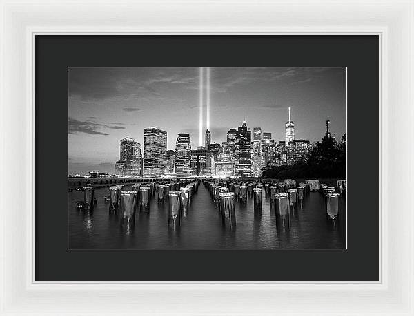 We all Shine on, Lower Manhattan from Brooklyn / Art Photo - Framed Print