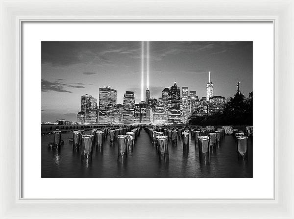 We all Shine on, Lower Manhattan from Brooklyn / Art Photo - Framed Print