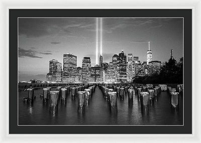 We all Shine on, Lower Manhattan from Brooklyn / Art Photo - Framed Print