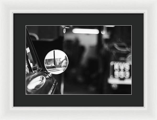 Wing Mirror, Look Back / Art Photo - Framed Print